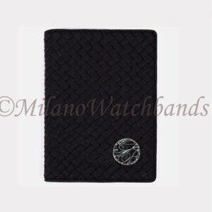 Glam Rock Black Hand Braided High Quality Techno Silk Med.Travel Wallet SW001-01